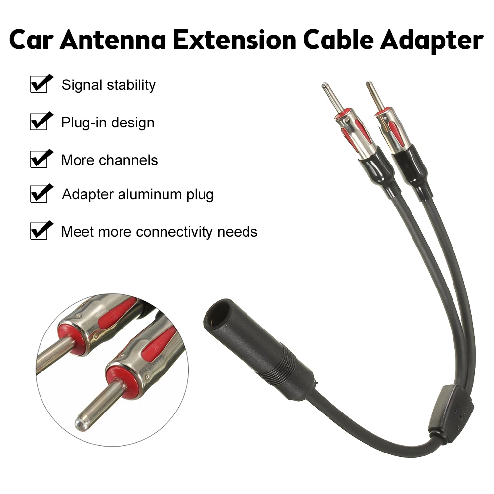 30cm Car Am Fm Antenna Splitter Yadapter 2 Male 1 Female Extension