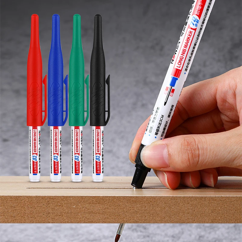 3Pcs/Set Large Capacity Long Head Markers Pen Bathroom Woodworking Decoration Multi-purpose Deep Hole Marker Pens Black Ink permanent marker pen permanent marker long nib markers markers pen permanent markers marker pens
