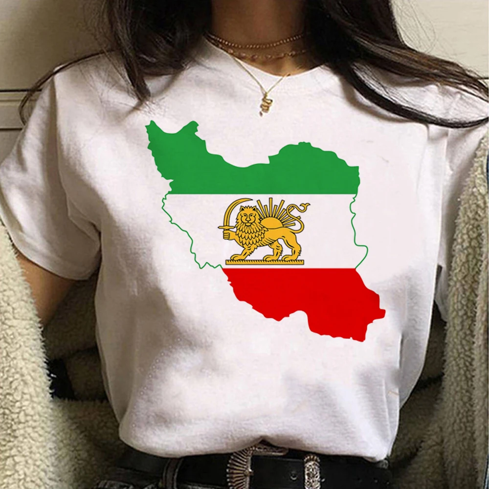 

Iran t shirt women manga graphic designer top girl Japanese clothes