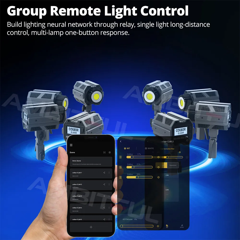 SYNCO-COLBOR CL60R CL60 CL 60 RGB 60w 비디오 라이트, 풀 컬러 2700K-6500K 앱 제어 Bowens 마운트 사진 COB 조명 VS 60B