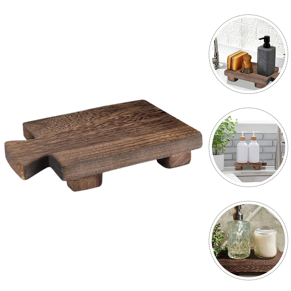 

Wood Pedestal Soap Stand Rectangular Soap Riser Bathroom Soap Dish Shampoo Holder Tray Plant Candle Vases Display