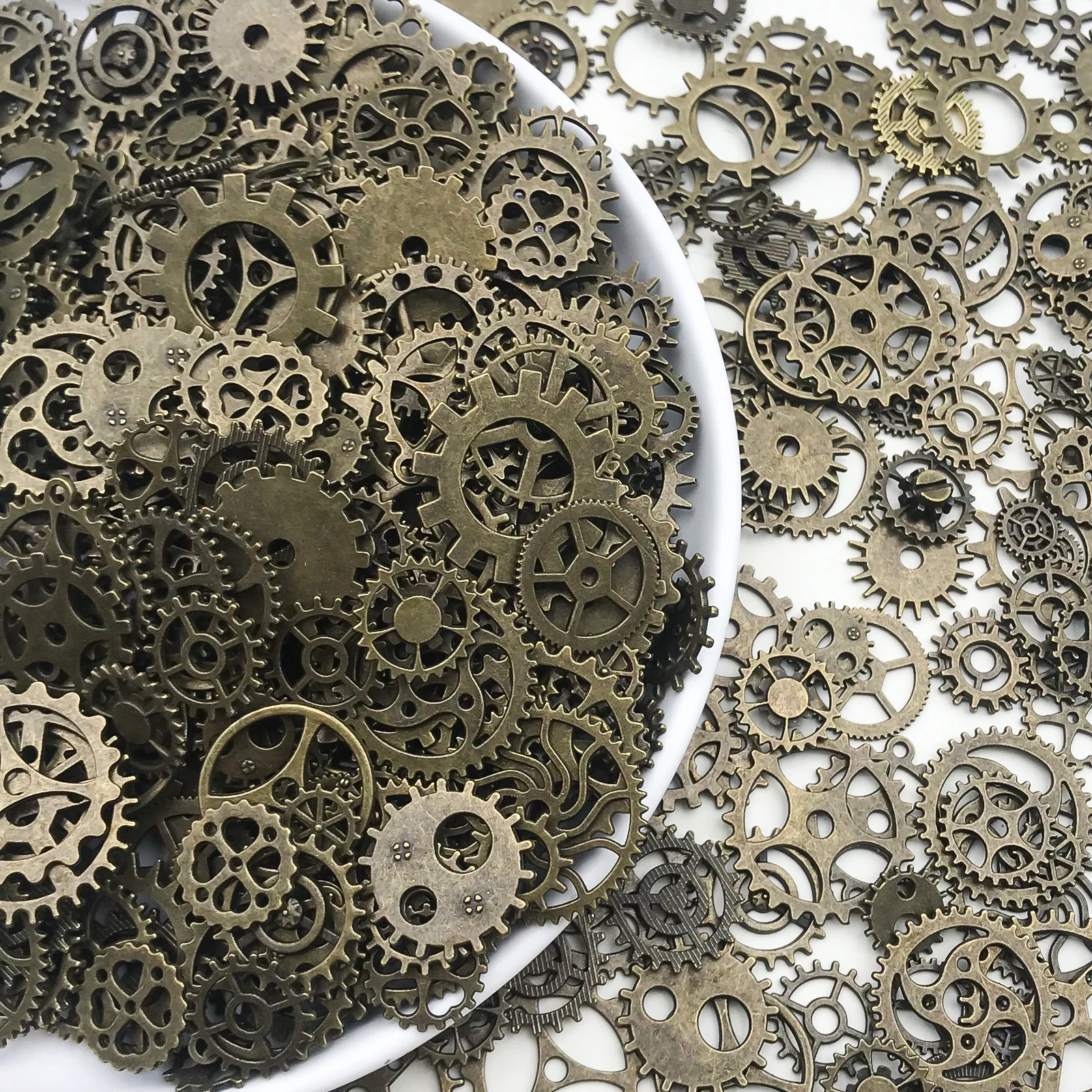 Randomly Mix (About 30/50g) Mix Size Metal Mechanical Steampunk Cogs Gears Charms Pendant For DIY Jewelry Making Accessories