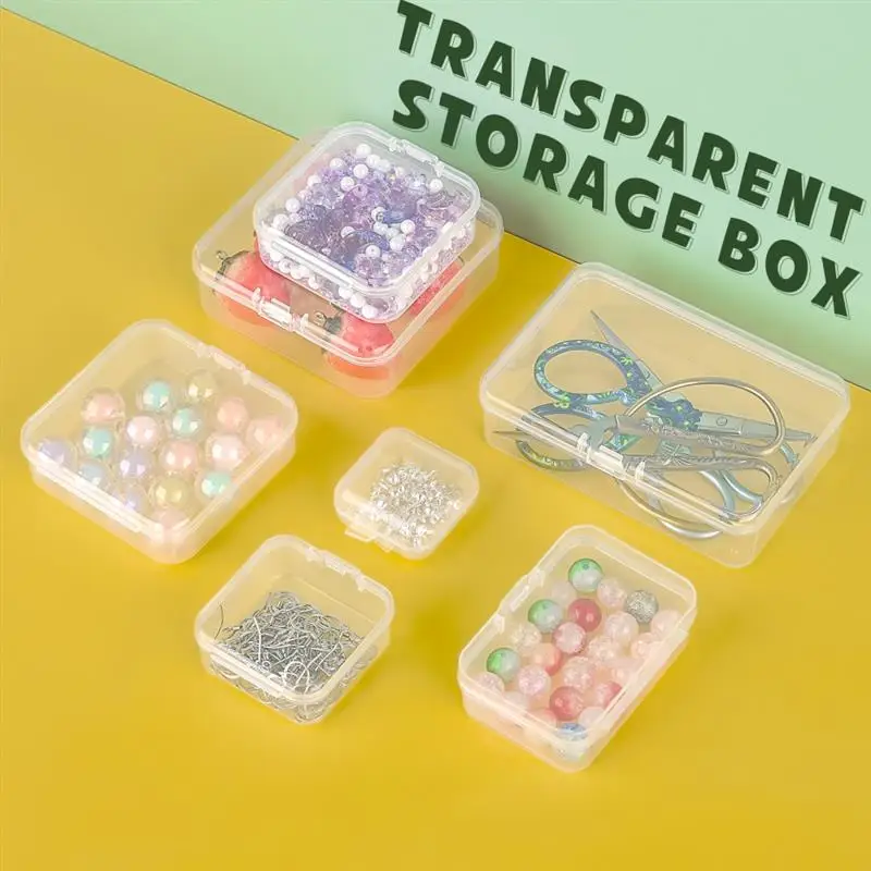 10pcs Plastic Box Rectangular Box Translucent Box Packing Box Storage Box Dustproof Solid Strong Jewelry Storage Case Container Image 19