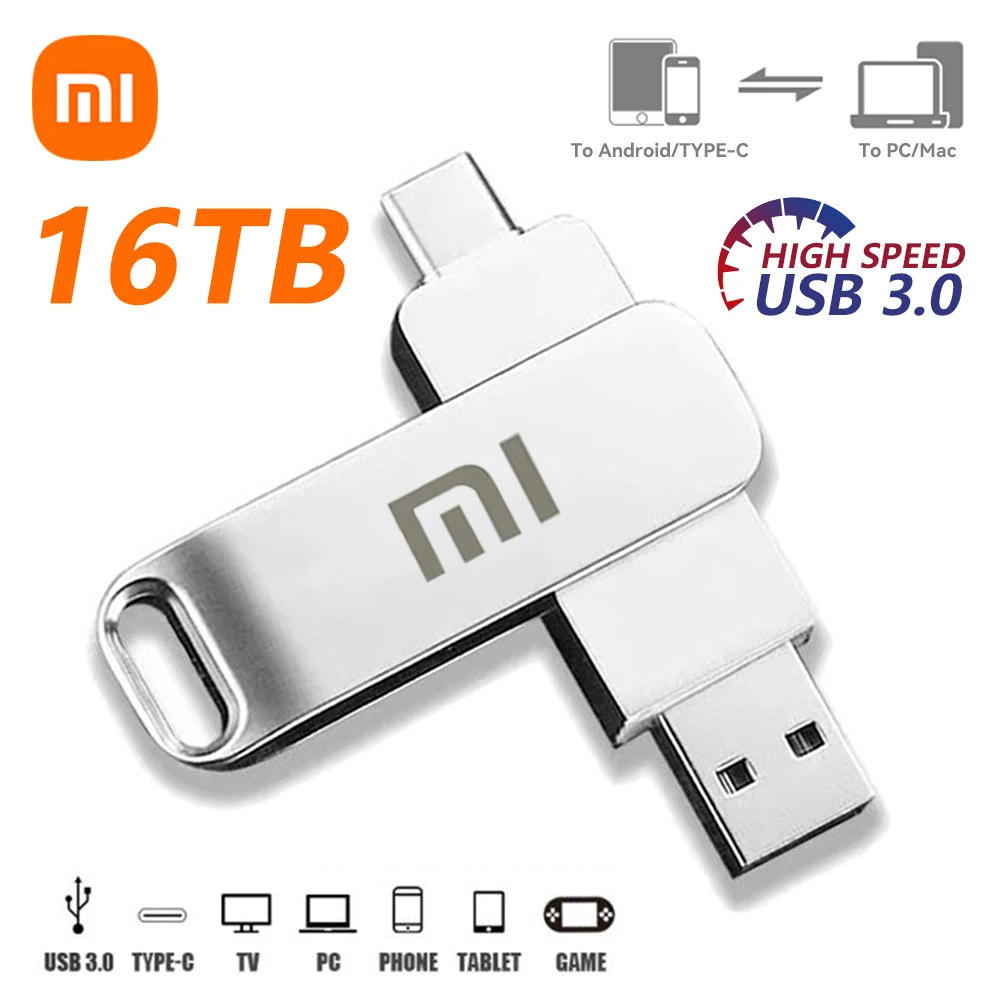 

Xiaomi U Disk Flash Drives 16TB 8TB USB 3.1 Type-C Interface Mobile Phone Computer Mutual Transmission Portable USB Memory