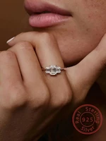 925 Sterling Silver Gorgeous Shiny Rectangle Zircon Ring For Women Engagement Wedding Romantic Luxury High Quality Fine Jewelry