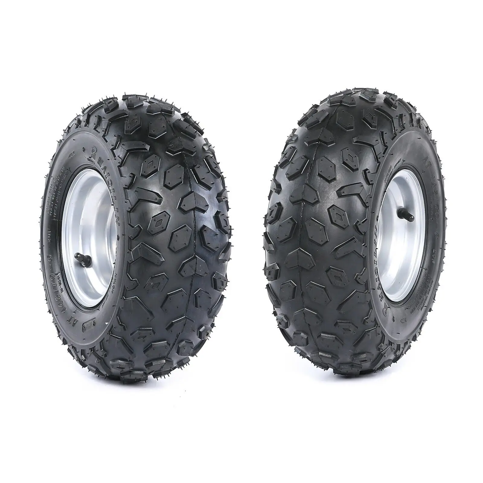 2X 145/70- 6 Go-Cart Tire + Go-Cart Cerchione Per 50/70/90/110/125Cc Quad Buggy At Coolster Polaris Kawasaki