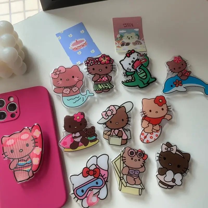 

Sanrioed аниме Kuromi Kitty Милая кавайная искусственная Подставка для Ipad Настольный Универсальный кронштейн для телефона