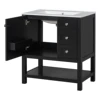 30inch Transitional Style Bathroom Vanity Cabinet Combo with Ceramic Sink Soft Close Door 2