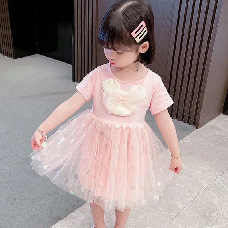 

Baby Girls Dress Princess Mesh skirt Summer Short Sleeve Fancy Dress Party Birthday Baptism Dress For Girl Dresses Minnie Mouse