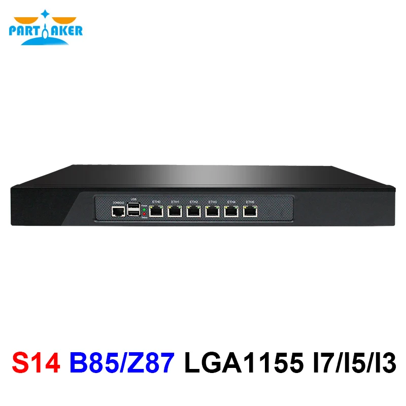

1U Rackmount Firewall Appliance B85 Z87 LGA1155 Intel i7 4770 i5 4460 i3 4150 With 6 Intel NICs Soft Router pfSense OPNsense