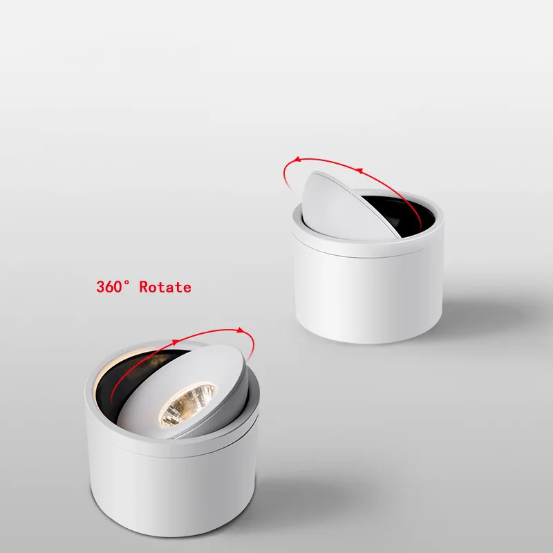회전식 조광 가능 표면 장착 LED COB 천장, 다운라이트 램프, 배경 스포트라이트, 가정용 실내, 5W, 7W, 12W, 15W, 20W, 85-26V