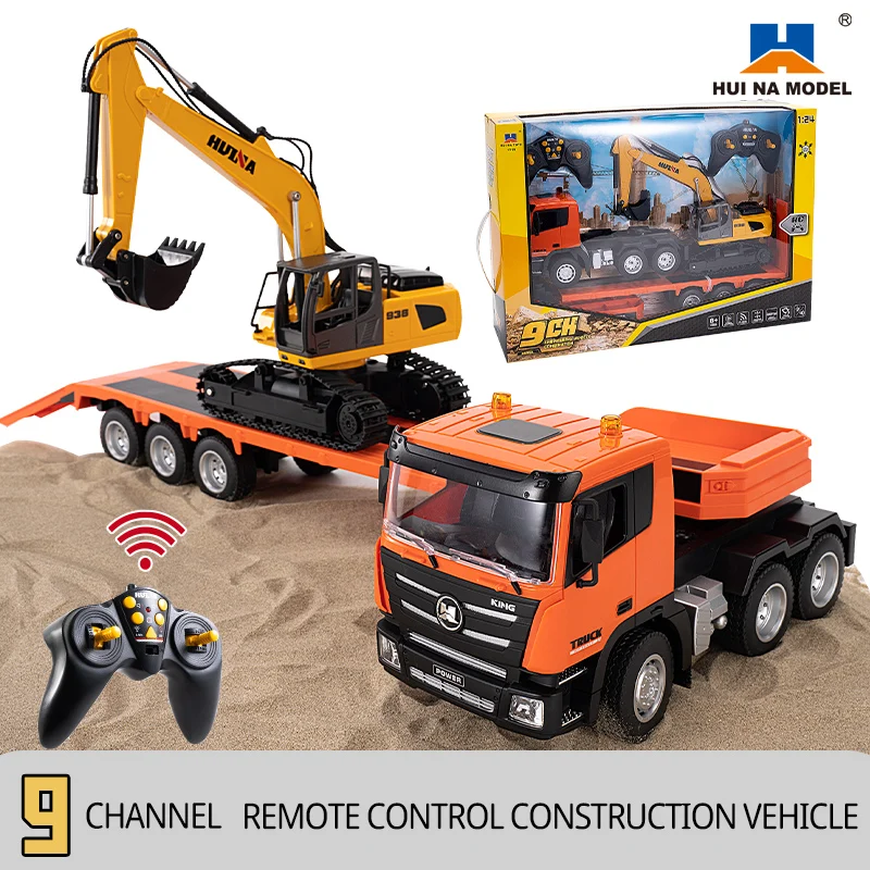 HUINA 1/18 9CH RC Alloy Pallet Truck and Excavator 2.4GHZ 9CH Remote Control Engineering Vehicle Model Children's Toy Gift 2