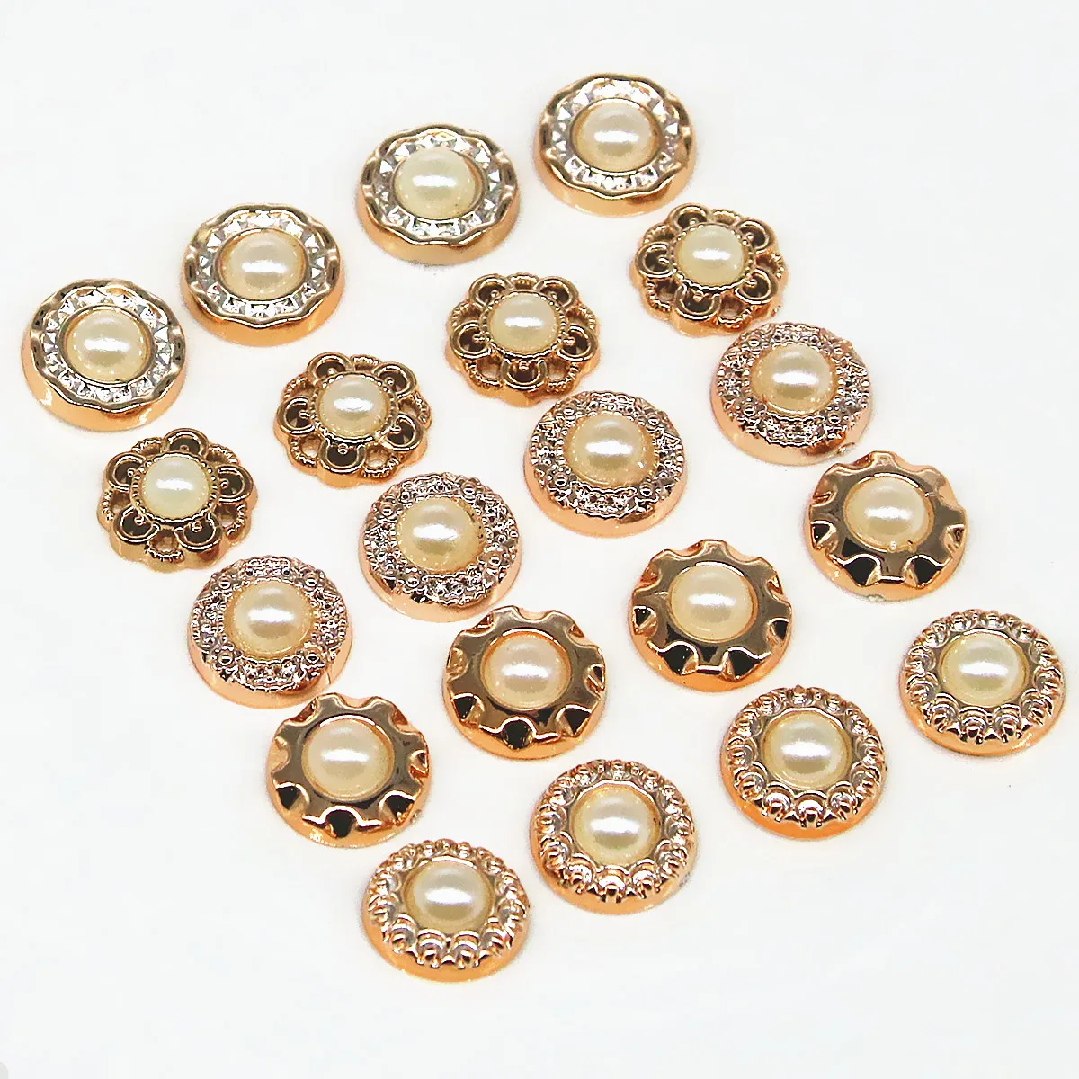 50pcs Pearl Round Flat Back Decoration Button Home Garden Crafts Clothing Accessories jewelry making supplies craft supplies