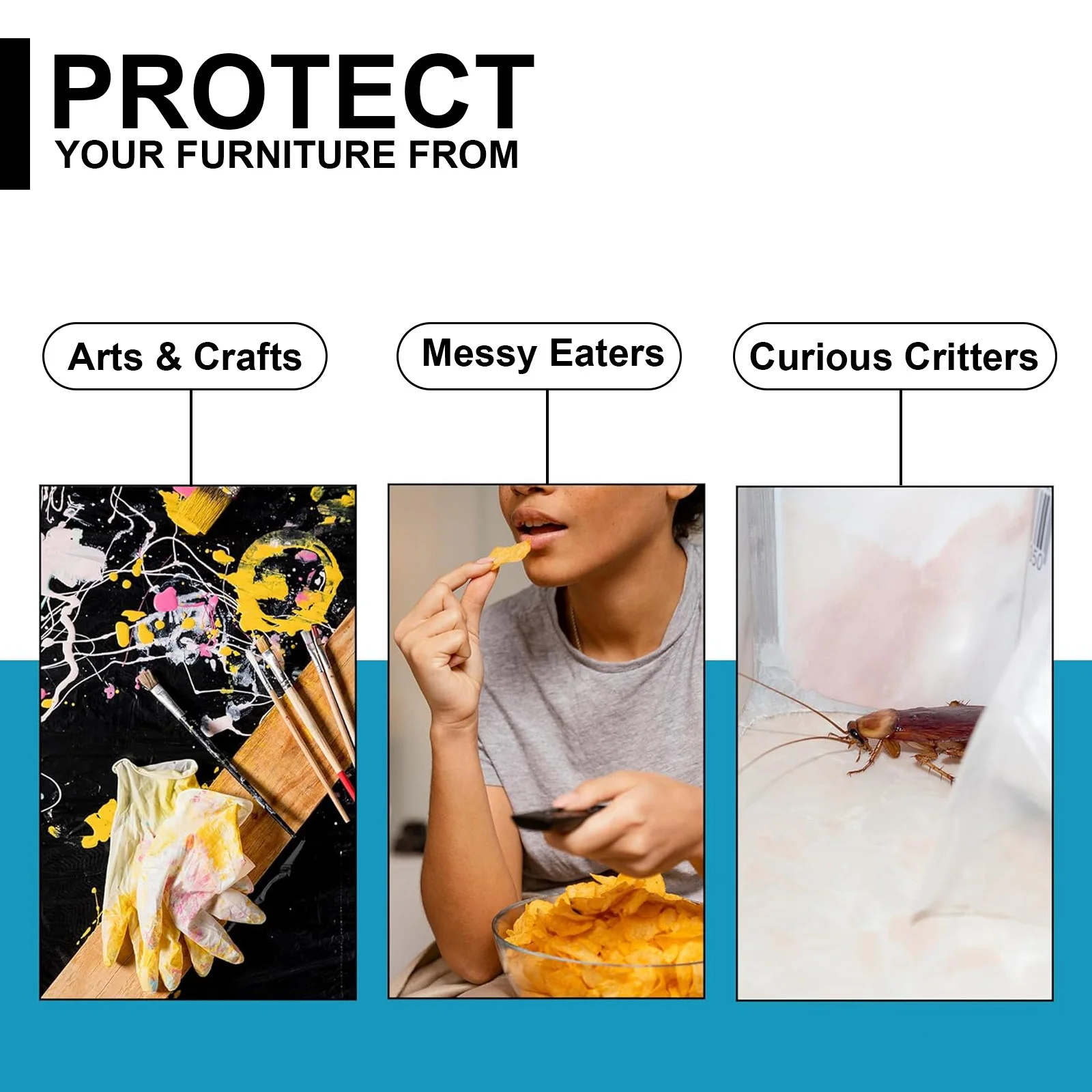 Coprischiena Per Sedie Da Salone - Confezione Da 3, Trasparente E In Vinile, Anti Macchia - Foto 6