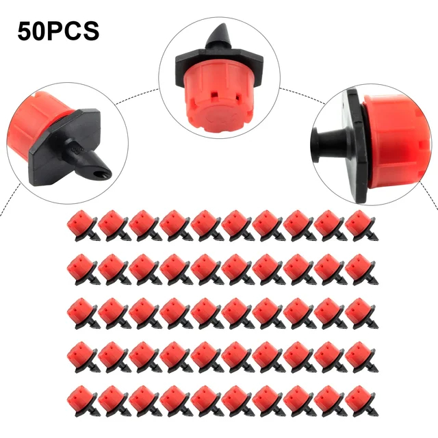 50PCS Brand New Adjustable Emitter Dripper Micro Drip Irrigation Sprinkler Watering Watering Nozzle Head Spray Dripper PP