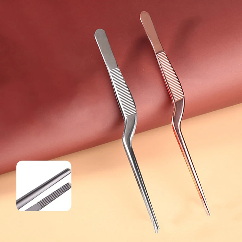 Ear Nose Earpick Wax Removal Forceps Angled Clamp Nasal Tool Curved Earwax Tweezers Clip Eyelash Remover Cleaner Tweezer 2