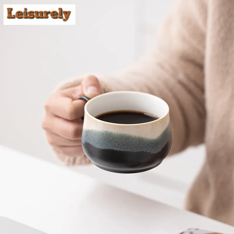 220ml Painted Coffee Mug With Plate Cappuccino Latte Cup Afternoon Tea Mug Household Cup Saucer Kit Office Water Cup Drinkware