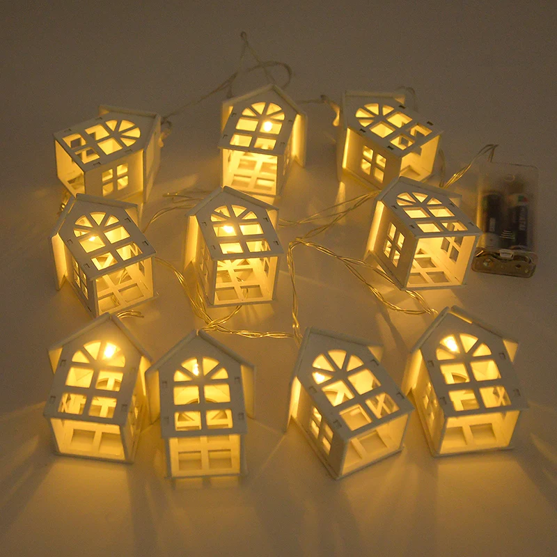Mini Wooden House LED Lights 2