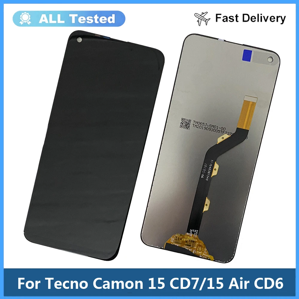 

6.6" Tested Display For Tecno Camon 15 Air CD6 LCD Display Touch Screen Digitizer Assembly For Tecno Camon 15 CD7 LCD Display