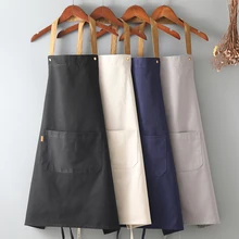 Küche Schürze Haushalts Öl-Proof Kaffee Chef Hand Wischen Schürze Mit Großen Tasche Frauen Backen BBQ Zubehör