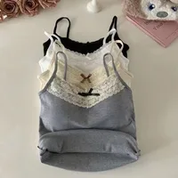 Crop Top en Dentelle pour Femme, Tricot en Y, Crop Top, Sexy, Slim, Doux, Dos aux 3