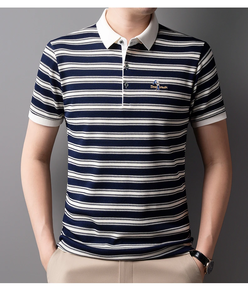 Light luxury striped color blocked short sleeve polo shirt men fashion luxury brand exquisite embroidery summer casual T-shirt 12 Sc757c4a024ee479ab7025d285b2b6c43z