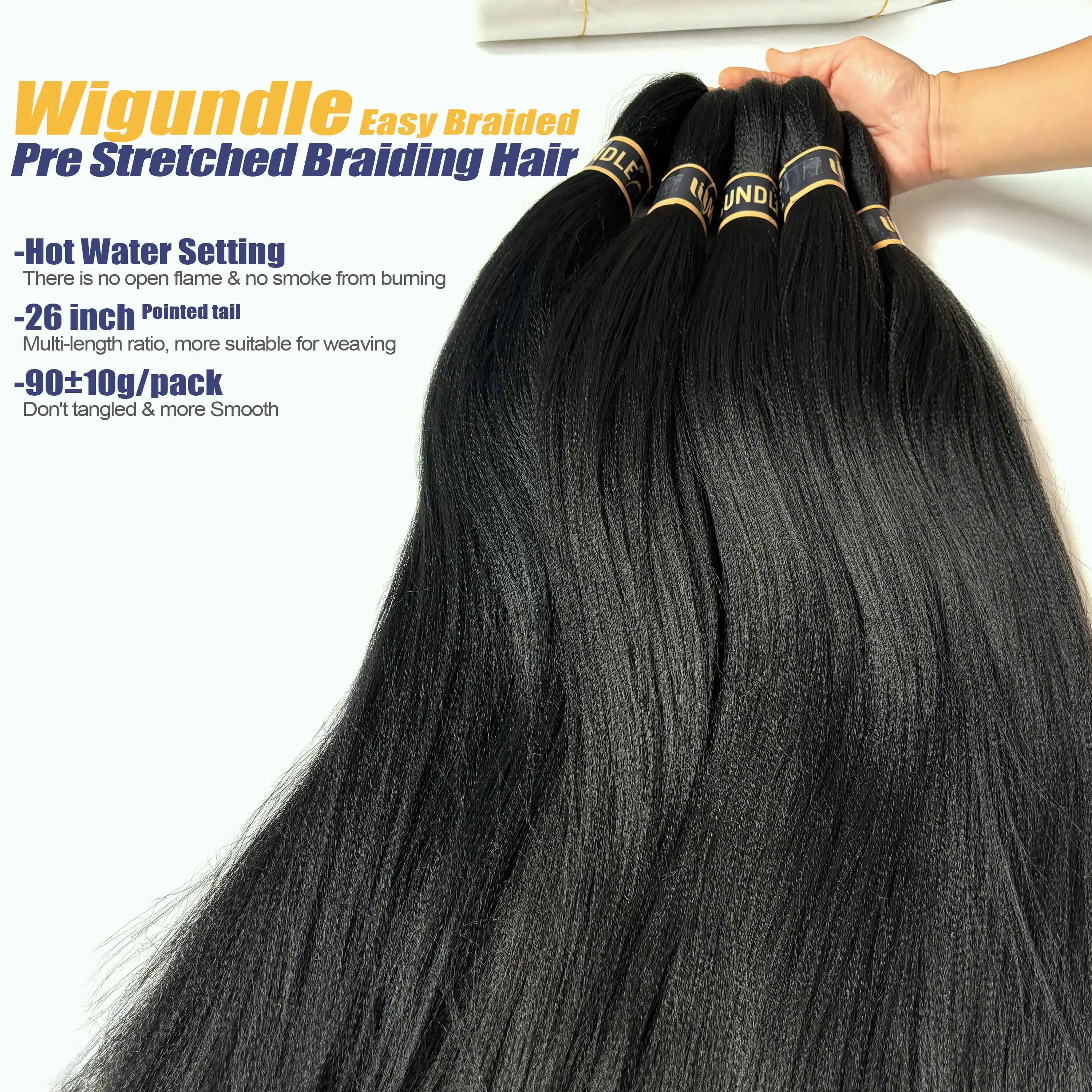 90g Kanekalon Braiding Hair Pre Stretched Synthetic Crochet Hair Fake Hair Extensions For Jumbo Braids Dreadlocks Faux Locs 3