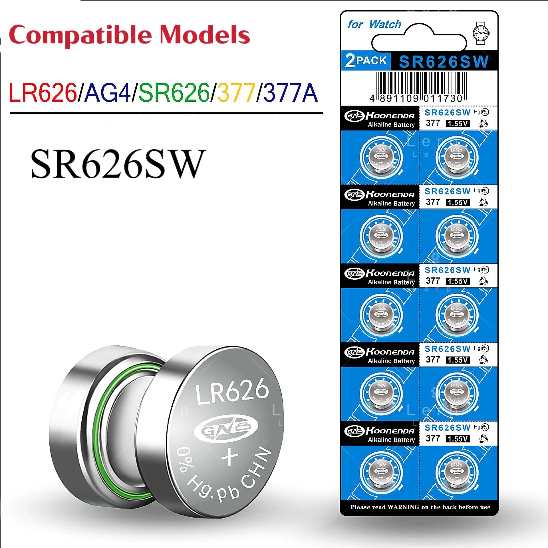 Batería de botón SR626SW, 377A/AG4/376/LR626/LR66 universal, Casio, botón de reloj de cuarzo, dw electrónico, Swatch circular universal