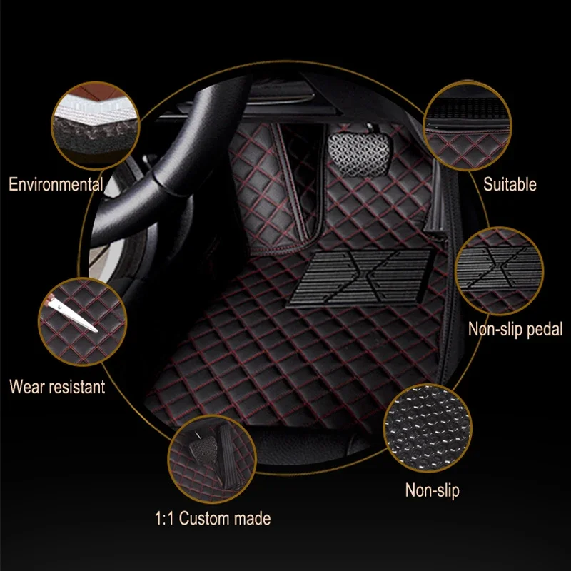 Car Floor Mats For Chevrolet Holden Barina Spark EV Ravon R2 M300 2011~2015 Anti-dirt Pad Carpets Leather Mat Car Accessories