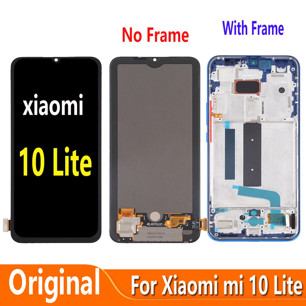

Original For Xiaoni Mi 10 Lite 5G M2002J9G M2002J9S LCD Display Touch Screen Digitizer Assembly Repair Part Replacement Parts