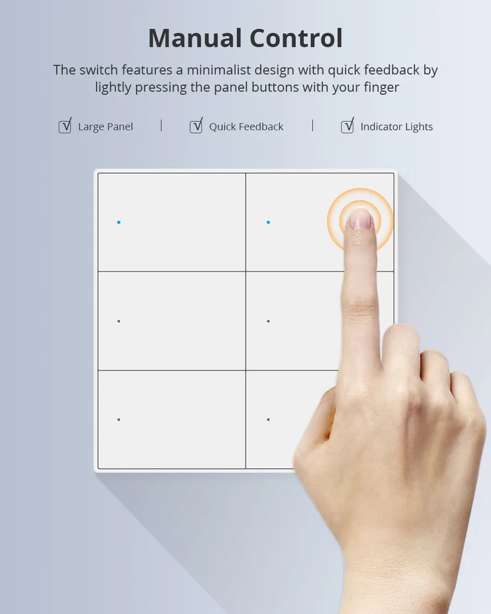 Matter Over WiFi Smart Wall Light Switch 1 2 3 4 6 Gangs with Neutral Switch US