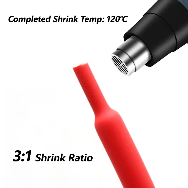 3:1 Glue Heat Shrink Tube Dual Wall Tubing 1.6mm ~ 39mm Diameter Polyolefin Insulated Adhesive Lined Shrink Wrap Sleeve