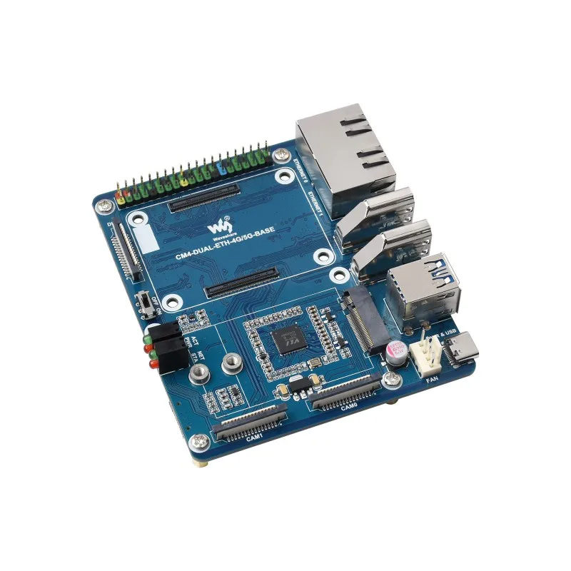 Dual Gigabit Ethernet 5G/4G Base Board Designed for Raspberry Pi Compute Module 4  Powerful Ethernet Capability