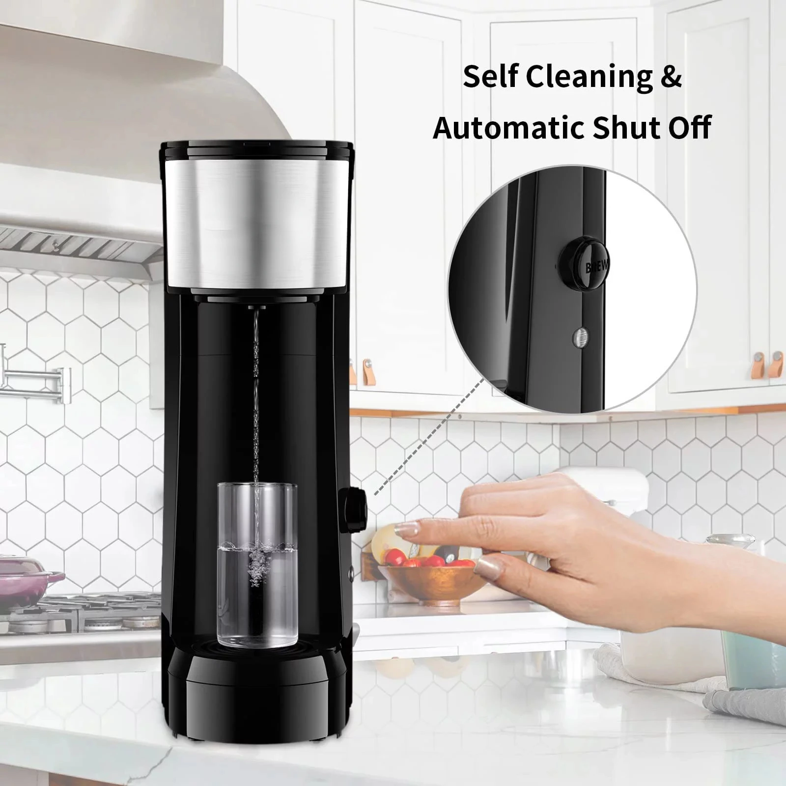 

Кофеварка совместима с K-Cup Одна капсула, Кофеварка с одной чашкой 6-14 унций