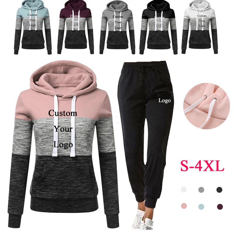 

Custom Your Logo 2022 Women Spring Tracksuit Women 2 Piece Set Suit Female Hoodies+Pants Outfits New Women's Clothing Sweatshirt