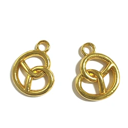 Set of 30 Pretzel Design Charms - Antique Bronze Finish (GOLD tone)