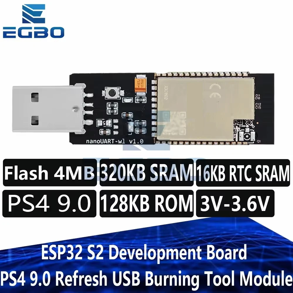 ESP32 S2 Entwicklungsboard für PS4 9.0 Refresh USB Burning Tool Modul 4 MB Flash ESP32-S2-W