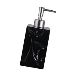 Elegant Marble - Textured Soap Dispenser for Home, Kitchen, and Bath Spaces (Black)