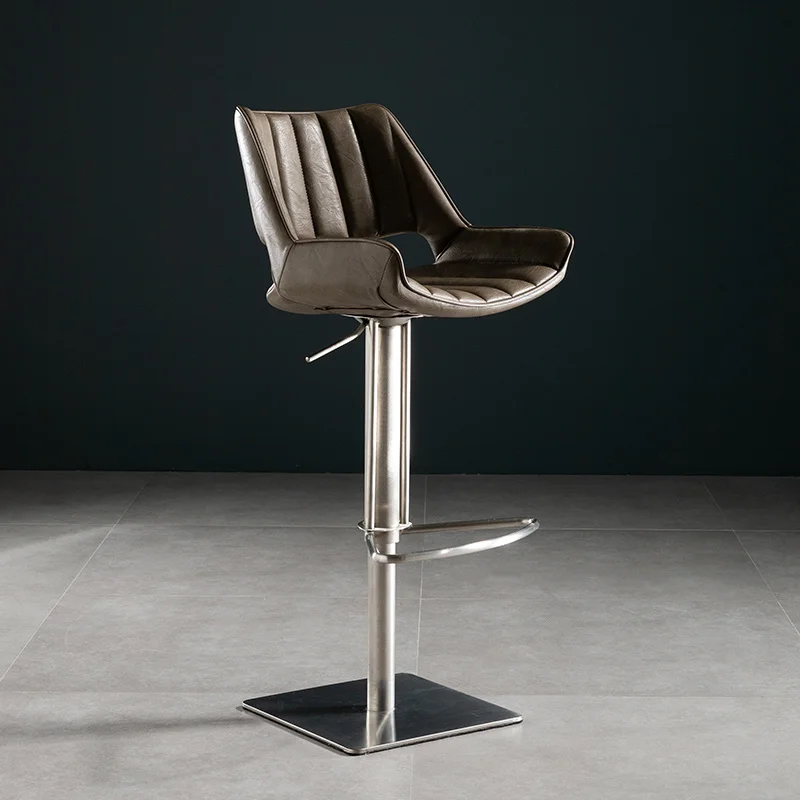 

Nordic Luxury Bar Chairs Simple Household Back Swivel Bar Chair Modern Cashier Iron Tabouret De Bar Kitchen Furniture GPF22YH