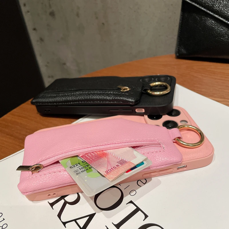 Korean Coin Purse Wallet Leather Soft Case For iPhone 14 Pro Max