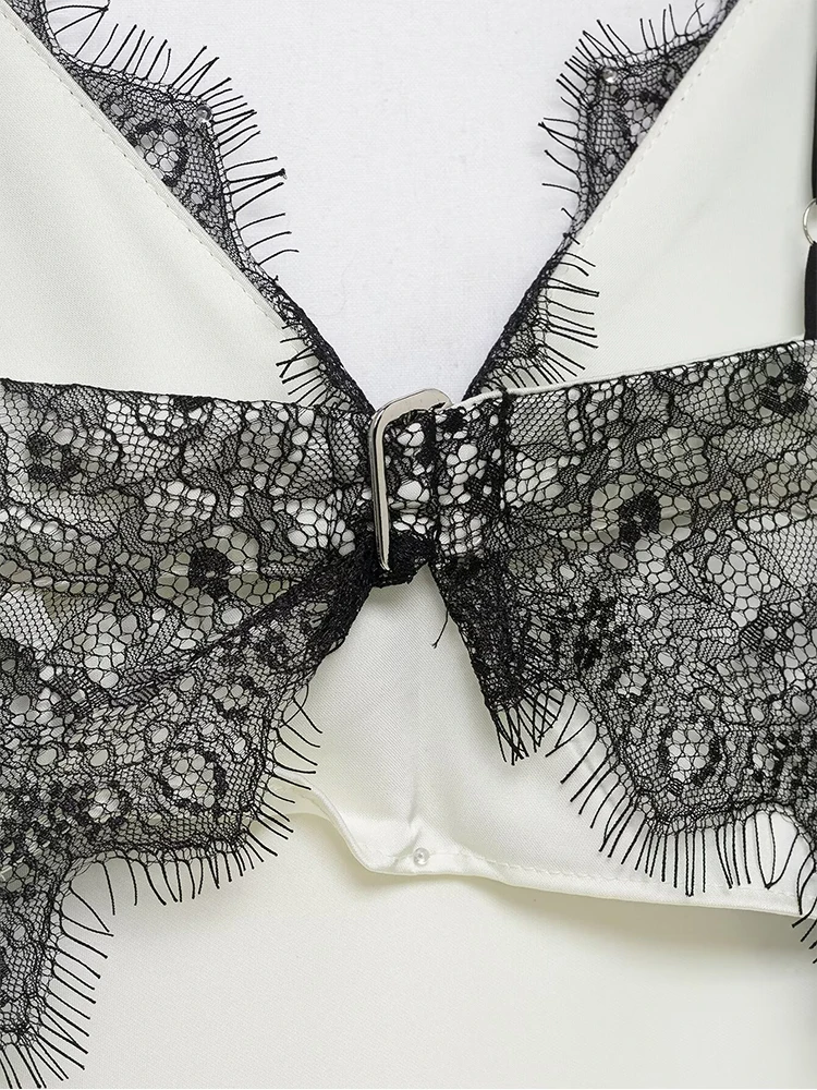 Sexy Women V-neck Satin Sling Long Dress Chic Lace Splice Summer Sleeveless Backless Slim Gowns Summer Elegant Party Dresses ﻿ ﻿