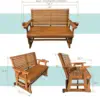 Patio Glider with Cup Holders, High Roll Back and Deep Contoured Seat,Heavy Duty 800 Lb (Cedar Tone, 2-Seater)  furniture 2