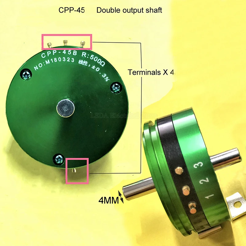 thumbnail image 1 of 1 pieza CPP-45 CPP45B, eje central de salida doble o simple, sensor de ángulo de potenciómetro de plástico conductor de precisión, 1 of 5