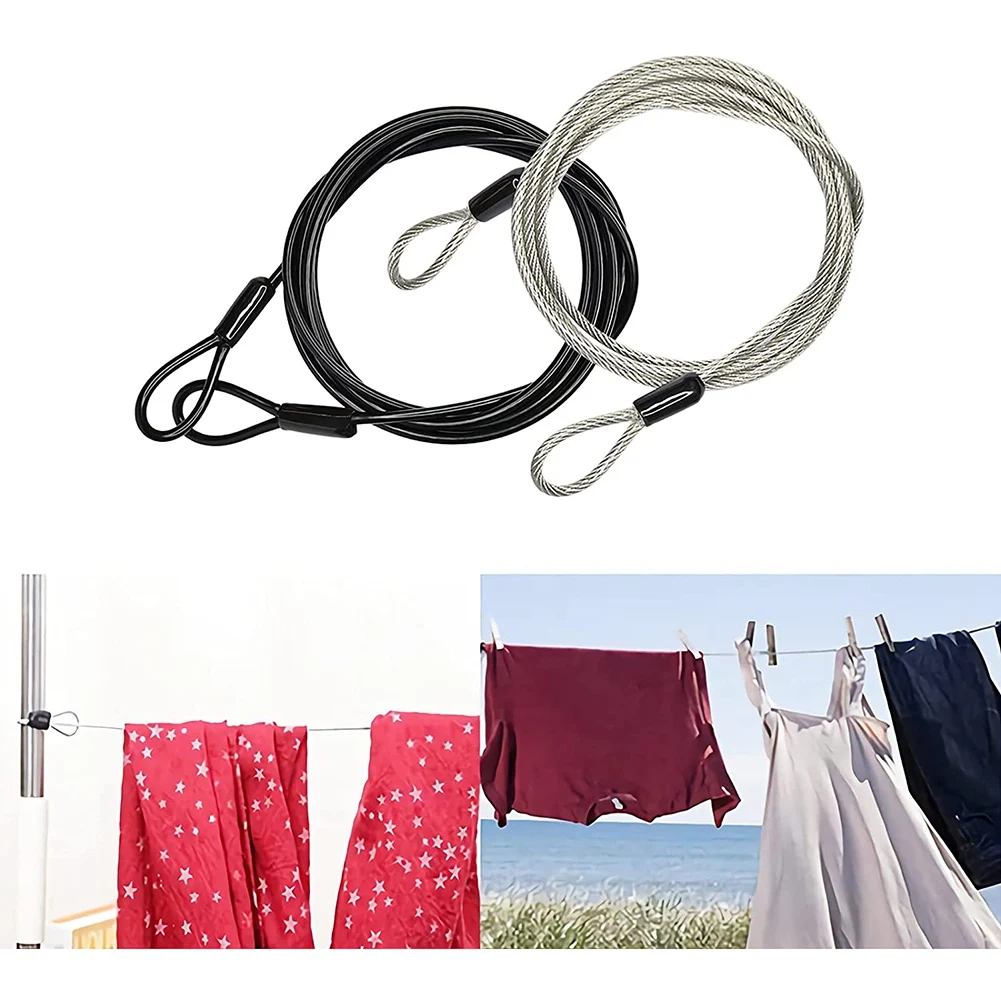 Security Cable Lock 100CM/3.3Ft Long Travel Security Cable Lock Braided Steel Coated Safety Cable Luggage Lock
