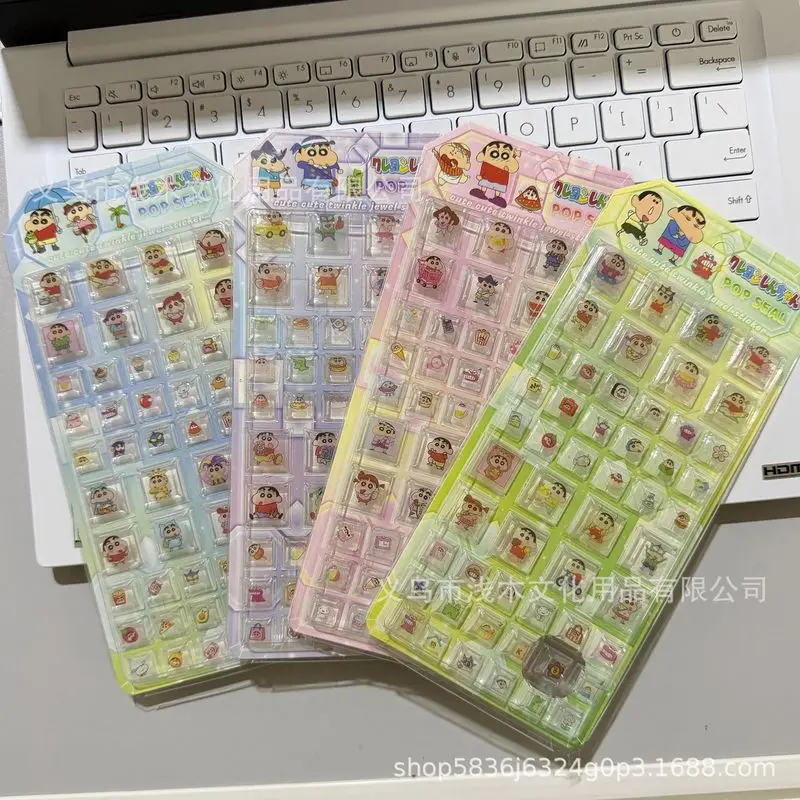 40pcs 일본어 크레용 신 스퀘어 솔리드 3d 릴리프 스티커 버튼 스티커 Diy 휴대 전화 케이스 장식 핸드북 스티커 선물