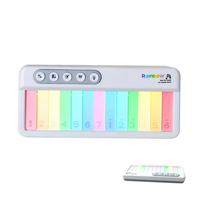 

Kids Piano Toy Adjustable Sound Rainbow Lights Piano Toy Educational Keyboard Toys Portable Early Development Supplies For