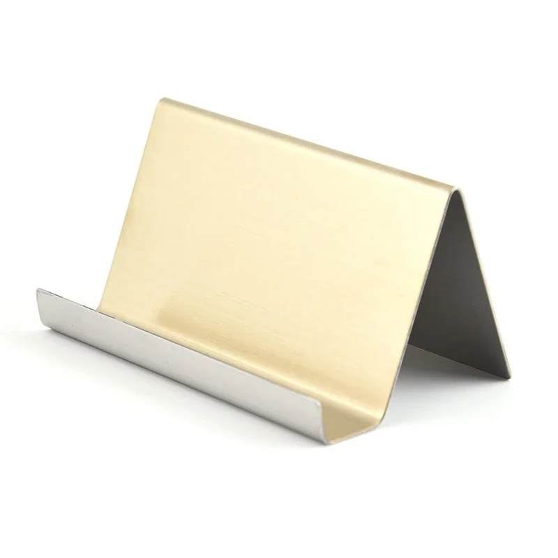 Metal Business Card Name Tag Display Rack Stand Desktop Table Organizer Cellphone Holder Conference Room Accessories card display stand desk card holder card holder