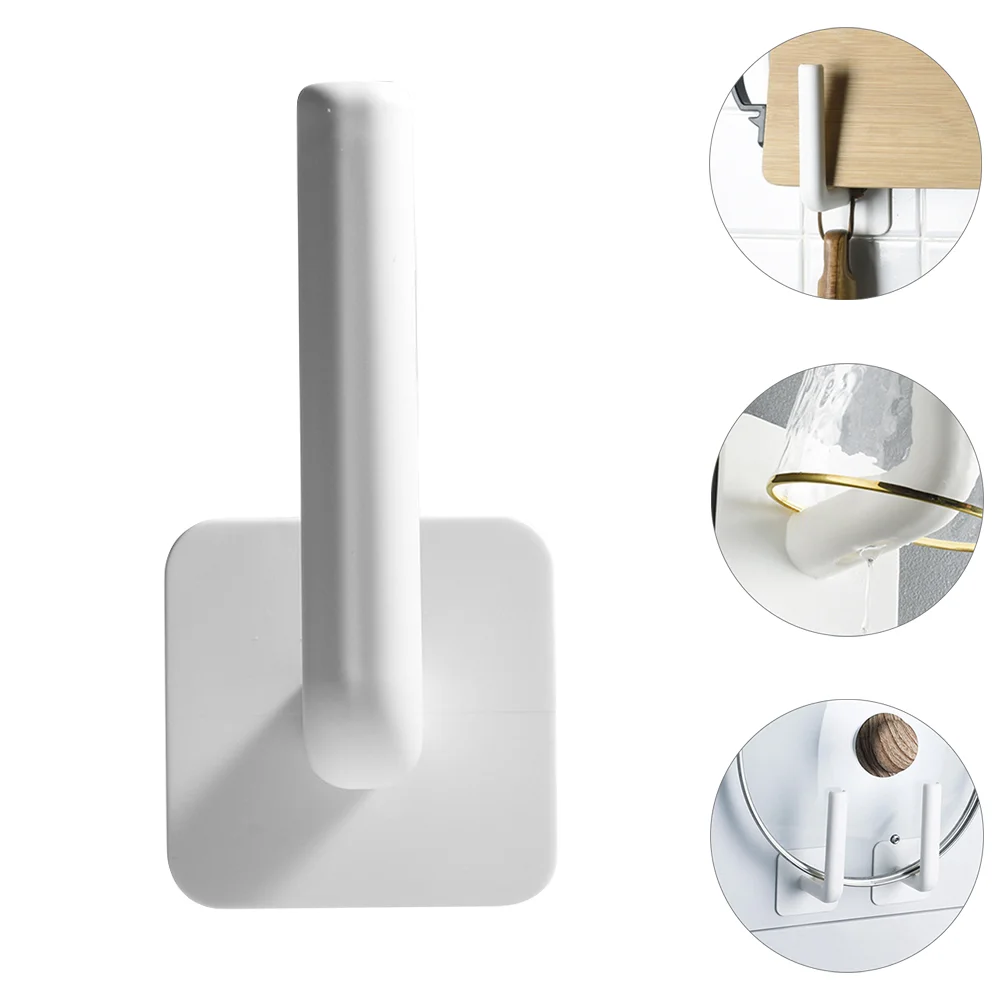 

Pot Lid Storage Bracket Kitchen Supply Plastic Wall Cup Hook Abs Material Wall-mounted