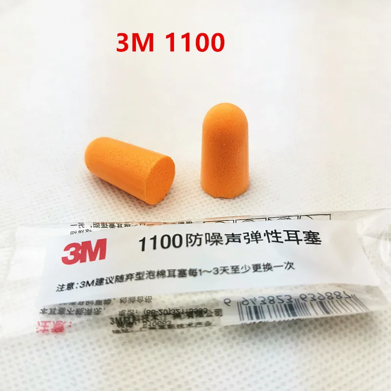 3M 1100C Tappi Per Orecchie In Schiuma Morbida Ipoallergenica, 10 Pezzi (5 Paia), Protezione Uditiva SNR 37 DB, Colore Arancione