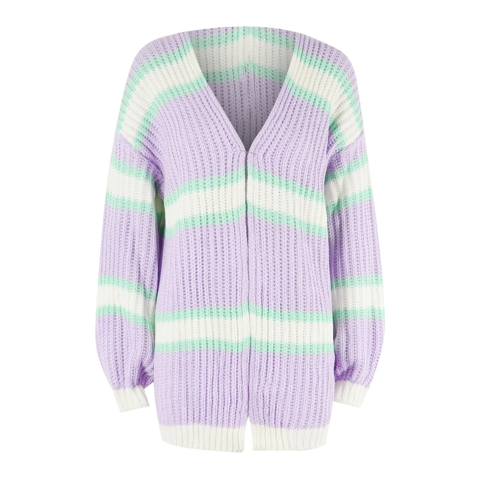 

Women's Wrap Cardigans Colour Block Knit Cardigan Fashion Large Size Sweater Jacket Cardigan Sweaters